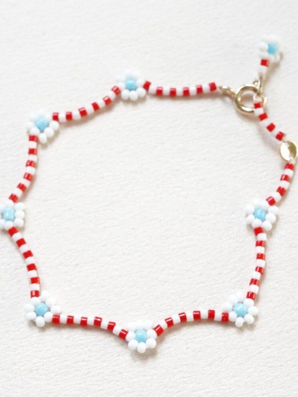 Roxanne Assoulin Daisy Anklet Red White